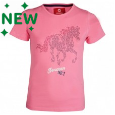 Red Horse Kinder T-shirt Korte mouw - Blush Pink